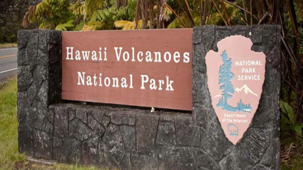 The Kilauea Iki crater floor seen from the rim trail on an Oahu to Big Island volcanoes national park tour, Hawaii